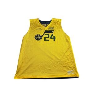 Smash Athletic Utah Jazz Basketball Jersey Men XL Yellow Reversible 24 Excellent